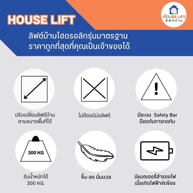 ลิฟท์บ้านไฮดรอลิกรุ่นมาตรฐาน